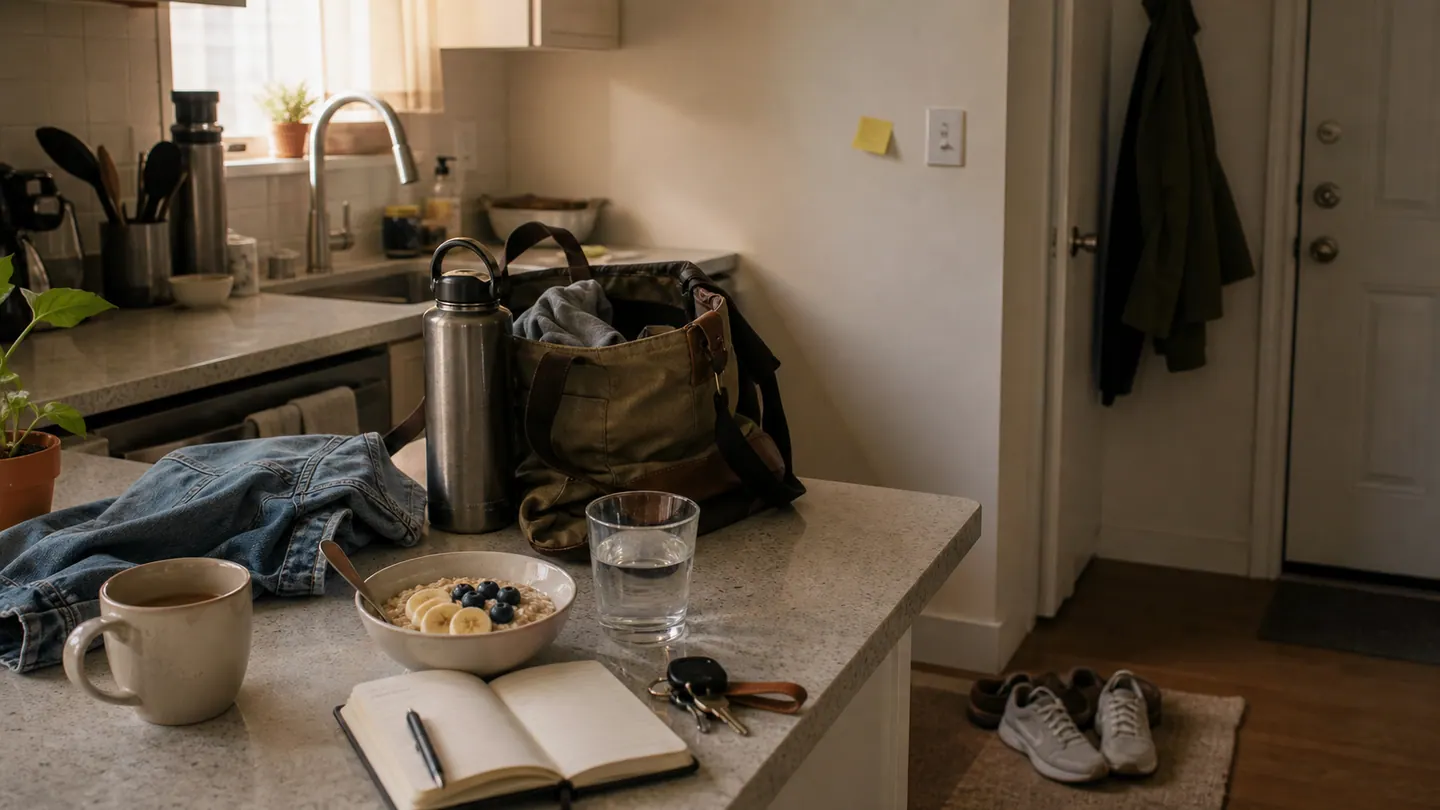 Routines matinales réalistes : commencer sans s’épuiser visuel
